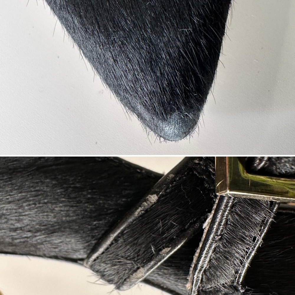 Louise et Cie Black Calf Hair d’Orsay Heels Pointed Toe Stiletto Pumps Size 8.5 - Picture 14 of 14